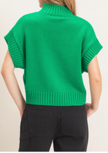 Load image into Gallery viewer, Green Mock Neck Sweater Vest
