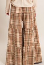 Load image into Gallery viewer, Mocha Plaid Tiered Pants
