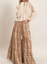 Load image into Gallery viewer, Mocha Plaid Tiered Pants
