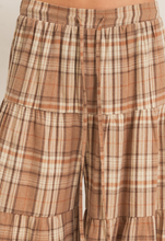 Load image into Gallery viewer, Mocha Plaid Tiered Pants
