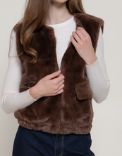 Load image into Gallery viewer, Dark Coffee Faux Fur Vest
