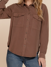 Load image into Gallery viewer, Chocolate Tencel Button-Up Shirt
