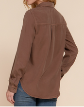 Load image into Gallery viewer, Chocolate Tencel Button-Up Shirt
