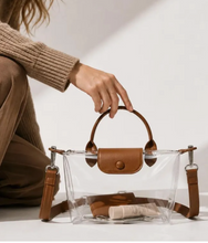 Load image into Gallery viewer, Clear Color Block Flap Crossbody Bag
