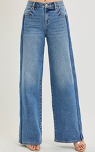 Load image into Gallery viewer, Shadow Stripe Slouchy Wide Leg Jeans
