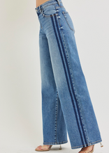 Load image into Gallery viewer, Shadow Stripe Slouchy Wide Leg Jeans
