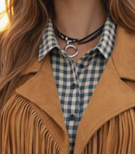 Load image into Gallery viewer, Checkered Detachable Shirt Collar
