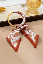 Load image into Gallery viewer, Brown Paisley Scarf Bow Stretch Bracelet
