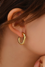 Load image into Gallery viewer, Gold Twist Huggie Hoop Earrings
