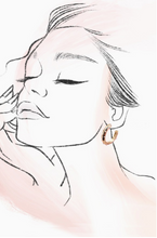 Load image into Gallery viewer, Pearl Gold Hoop Earrings
