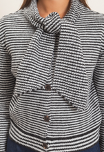 Load image into Gallery viewer, Black Stripe Scarf Cardigan
