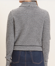 Load image into Gallery viewer, Black Stripe Scarf Cardigan
