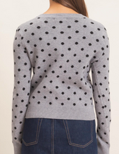 Load image into Gallery viewer, Gray Polka Dot Button Down Cardigan
