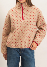 Load image into Gallery viewer, Cream &amp; Red Polka Dot Sherpa Pullover
