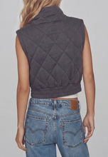 Load image into Gallery viewer, Charcoal Gray Mineral Wash Quilted Terry Vest Jacket
