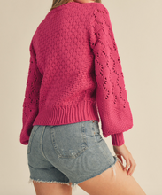 Load image into Gallery viewer, Pomegranate Puff Sleeve Sweater
