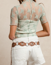 Load image into Gallery viewer, Black Lace Short Sleeve Mesh Top
