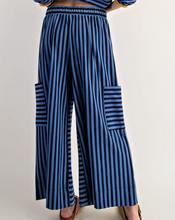 Load image into Gallery viewer, Black &amp; Gray Stipe Side Pocket Pants
