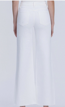 Load image into Gallery viewer, White HIgh-Rise Wide-Leg Jeans w/ Raw Hem
