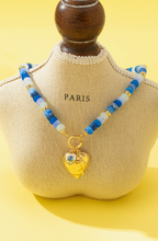 Load image into Gallery viewer, Colorful Beaded Necklace with Heart Charm
