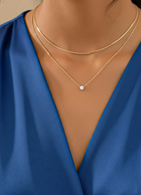 Load image into Gallery viewer, 2-Piece Snake Chain &amp; Round CZ Bead Necklace
