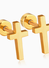 Load image into Gallery viewer, Cross Post Earrings
