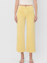 Load image into Gallery viewer, Baby Yellow Crop Wide-Leg Jeans
