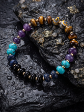 Load image into Gallery viewer, Multi Color Agate Stone Stretchy Braclet
