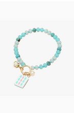 Load image into Gallery viewer, Mahjong Colorful Bead Stretch Bracelet w/ Tile &amp; Charms
