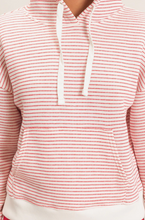 Load image into Gallery viewer, Red Stripe French Terry Hoodie
