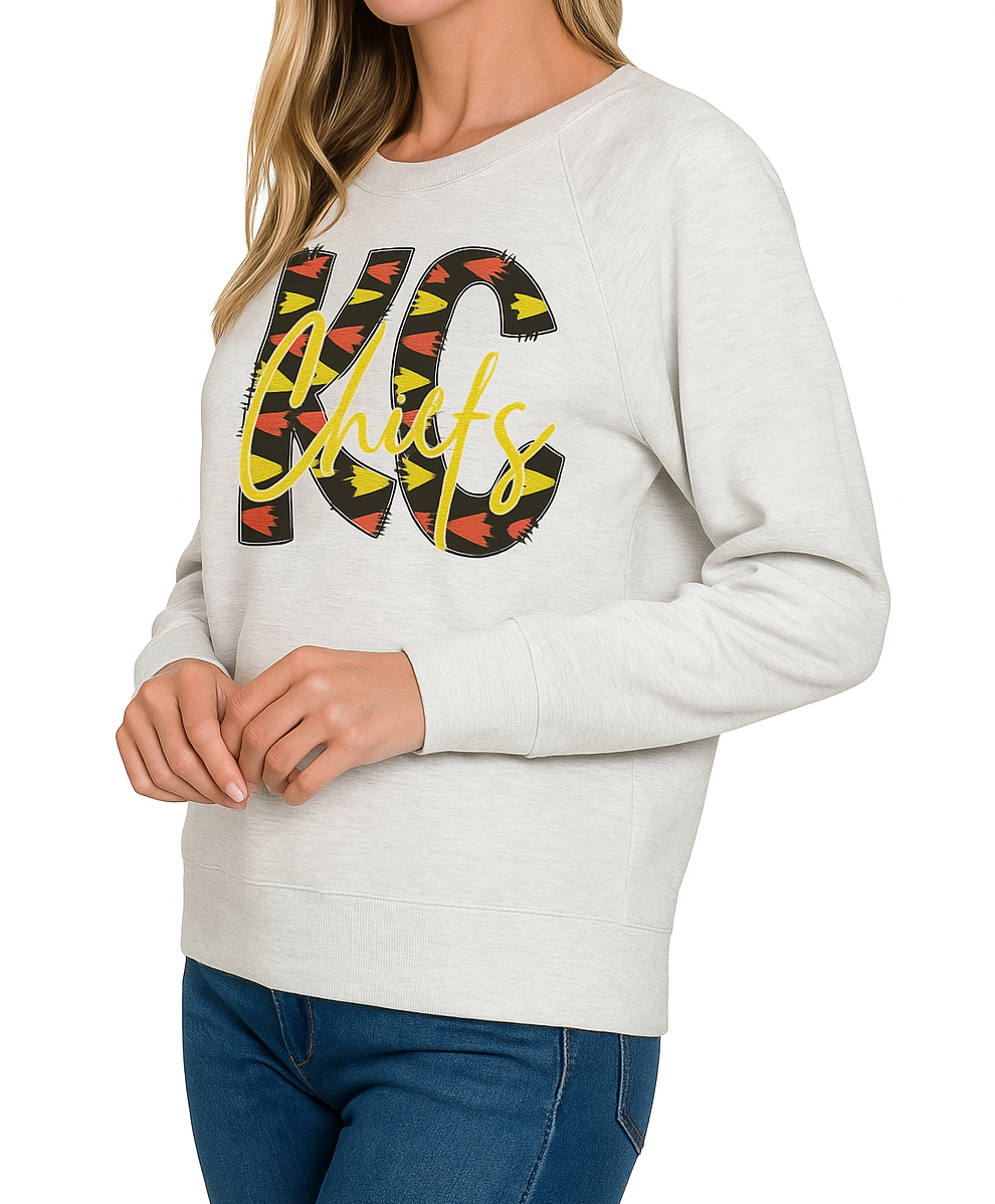 KC Football Light Gray Sweatshirt
