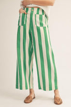 Load image into Gallery viewer, Green Stripe Wide Leg Pants
