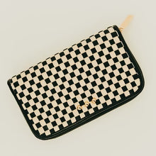 Load image into Gallery viewer, Woven Checker Large Zip Wallet
