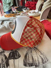 Load image into Gallery viewer, Red &amp; Yellow Checker Mesh KC Football Trucker Hat
