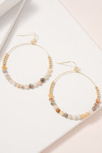Load image into Gallery viewer, Stone &amp; Metal Bead Hoops
