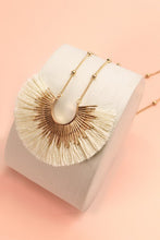Load image into Gallery viewer, Cream Sunburst Tassel Necklace
