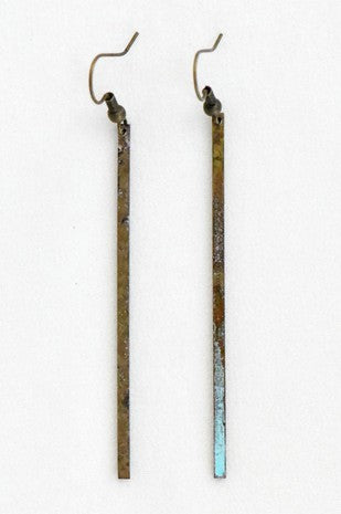 Bohemian Turquoise Patina Metal Earrings