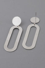 Load image into Gallery viewer, Oval Metal Dangle Earrings
