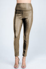 Load image into Gallery viewer, Gold or Black Sparkle Faux Leather Leggings
