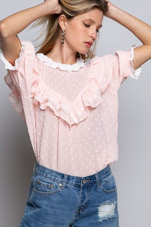 Pink Swiss Dotted Blouse