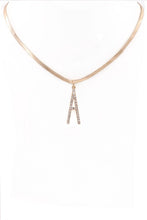 Load image into Gallery viewer, Gold Rhinestone Monogram Necklace
