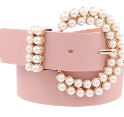 Blush Belt w/ Pearl Buckle