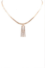 Load image into Gallery viewer, Gold Rhinestone Monogram Necklace
