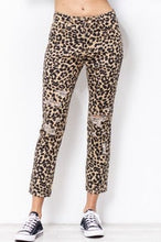 Load image into Gallery viewer, Animal Print Distressed Pants
