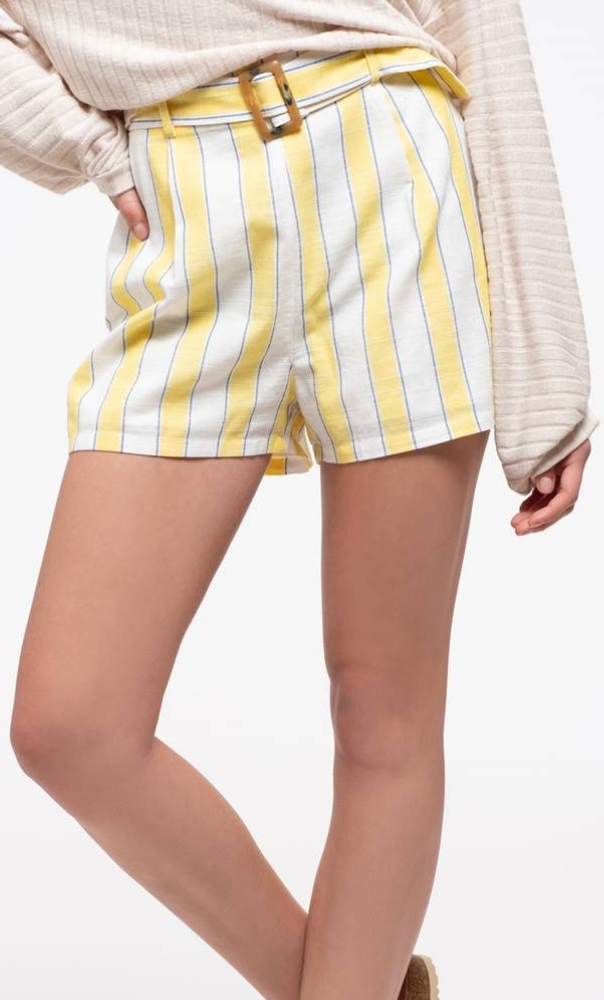 Yellow Pin Stripe Shorts