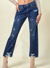 Load image into Gallery viewer, KanCan Dark High Rise Straight Leg Jean
