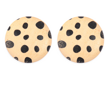 Load image into Gallery viewer, Natural Wood Dalmatian Post Earring
