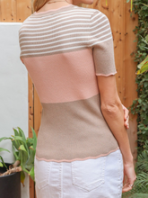 Load image into Gallery viewer, Blush, Beige, &amp; Ivory Scallop Edge Top
