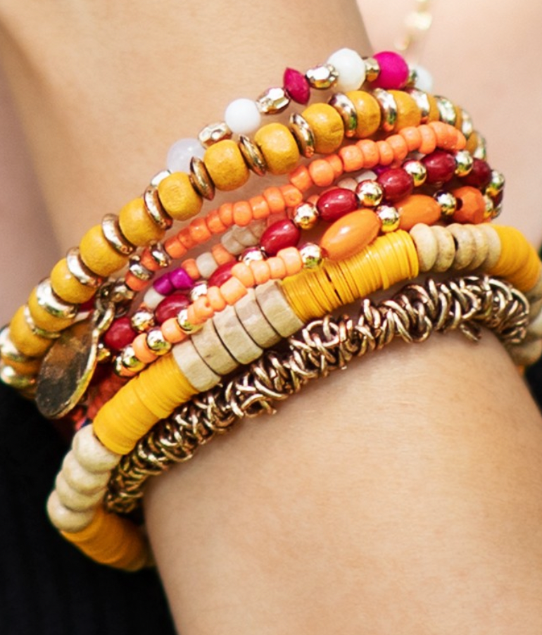 Mango Tango Boho Bracelet Stacked Set