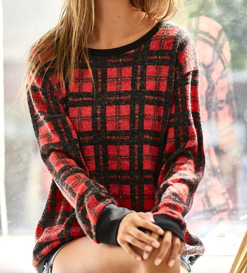 Red & Black Plaid Pullover